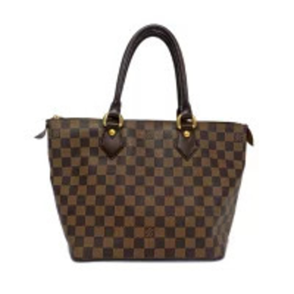 Louis Vuitton Saleya Handbag Damier Ebene Brown Leather Bag